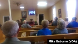 Dan Sweet preaches to the members of the Hickory Hill United Methodist Church.