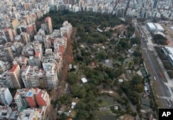 An aerial view of the Eco-park in Buenos Aires, Argentina, Aug. 7, 2018. The zoo was inaugurated in 1875 on what was then a quiet patch on the outskirts of Buenos Aires. But with time, the zoo became surrounded by a sprawling urban zone.