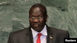 FILE - South Sudan's former vice president Riek Machar