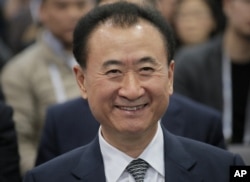 FILE - Wang Jianlin, chairman of Wanda Group, smiles at the Ninth Asian Financial Forum in Hong Kong on Jan. 18, 2016.