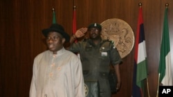 Nigeria's new acting president Goodluck Jonathan is pictured as he takes office in Abuja, 10 Feb 2010