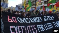 Kurdish protest in Paris