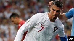 Cristiano Ronaldo sous le maillot du Portugal lors de la Coupe du Monde, le 30 juin 2018.