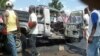Carro da polícia incendiado por populares em Malanje