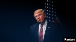 Republican U.S. Presidential nominee Donald Trump attends a campaign event at Briar Woods High School in Ashburn, Virginia, August 2, 2016. 