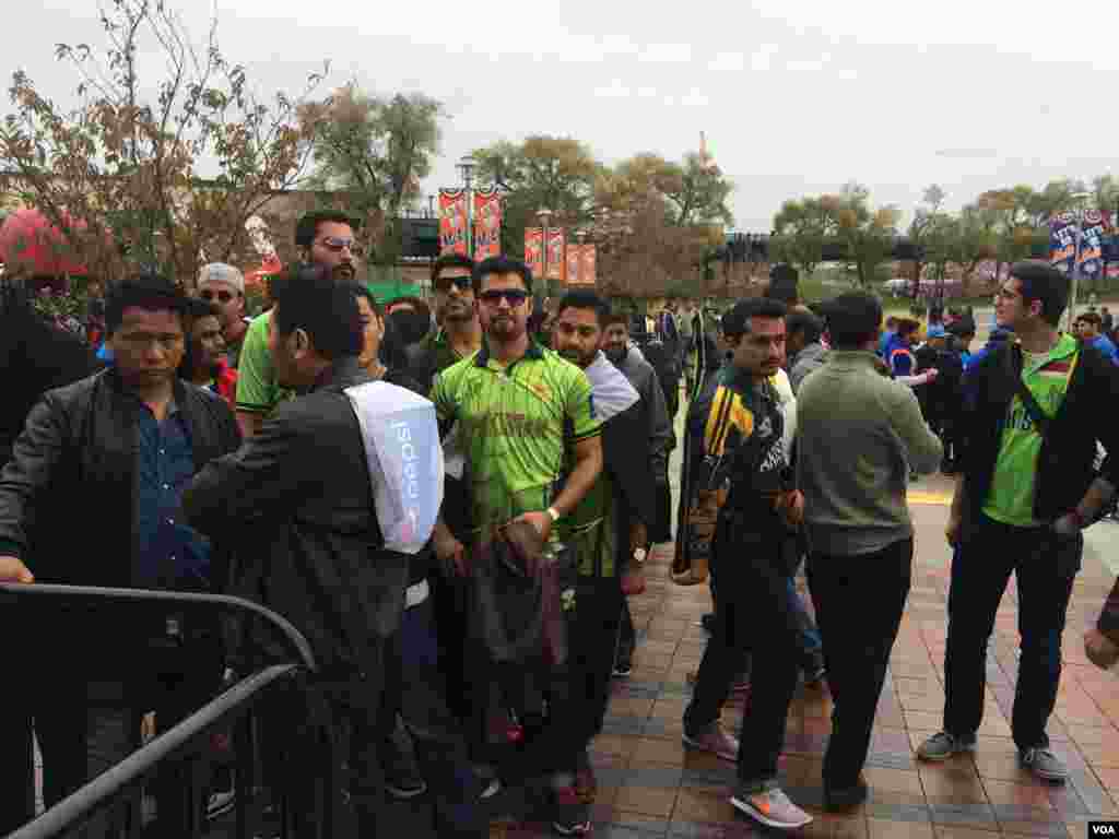 Pakistani cricket fans outside Citi Field 