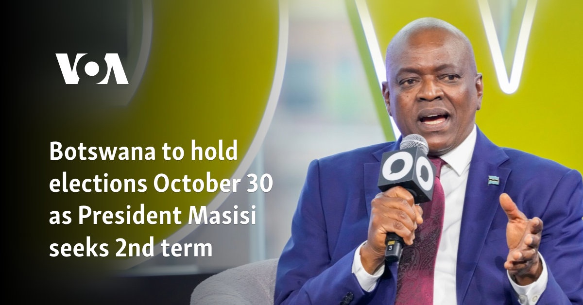 Botswana to hold elections October 30 as President Masisi seeks 2nd term