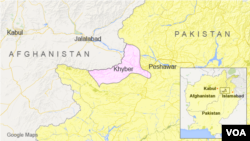 Map of Khyber district, Pakistan