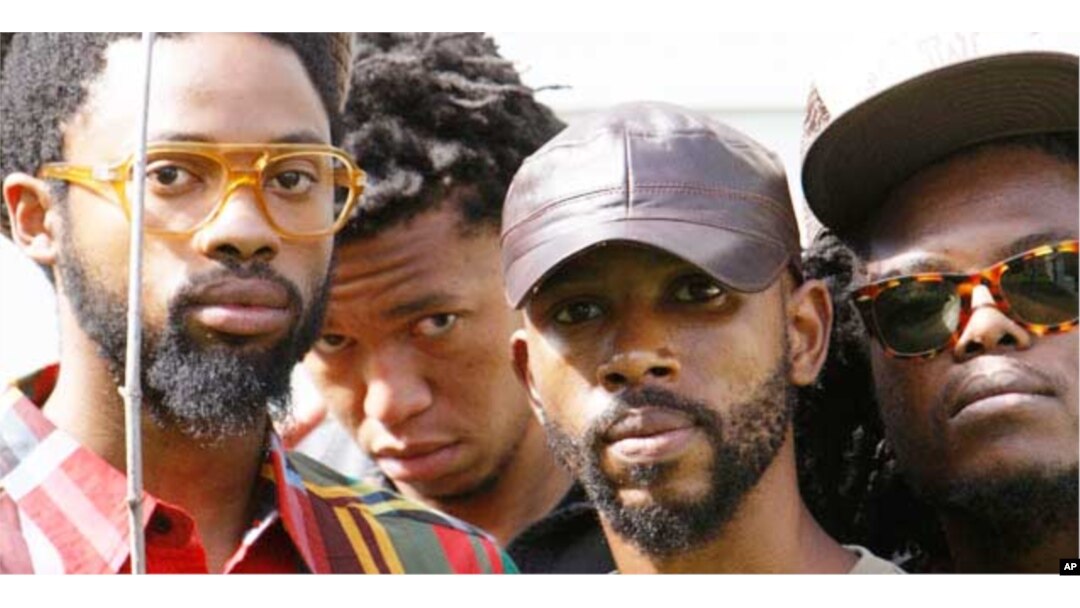 BLK JKS, L to R Mpumi Mcata, Lindani Buthelezi, Molefi Makananise, Tshepang Ramoba. Music critics say they’re one of the freshest bands to have emerged from Africa in recent times