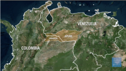 Mapa de Venezuela y Colombia. Foto: video grab - VOA.