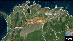 Mapa de Venezuela y Colombia. Foto: video grab - VOA.