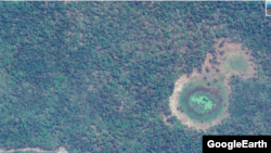 Vue sur une forêt au nord-est du Mozambique, capturé le 26 avril 2017. (Google earth)