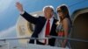 U.S. President Donald Trump and first lady Melania Trump board Air Force One during their departure back to Washington, at Hamburg International Airport, in Hamburg, Germany, July 8, 2017. 