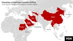 "Countries of particular concern" are countries that are considered to commit "particularly severe violations of religious freedom."