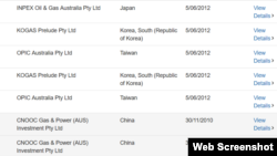 澳洲聯邦政府司法部的官网在“外國影響透明度計劃”的頁面上將“台灣”放在“國 家”之列 （網絡截圖）