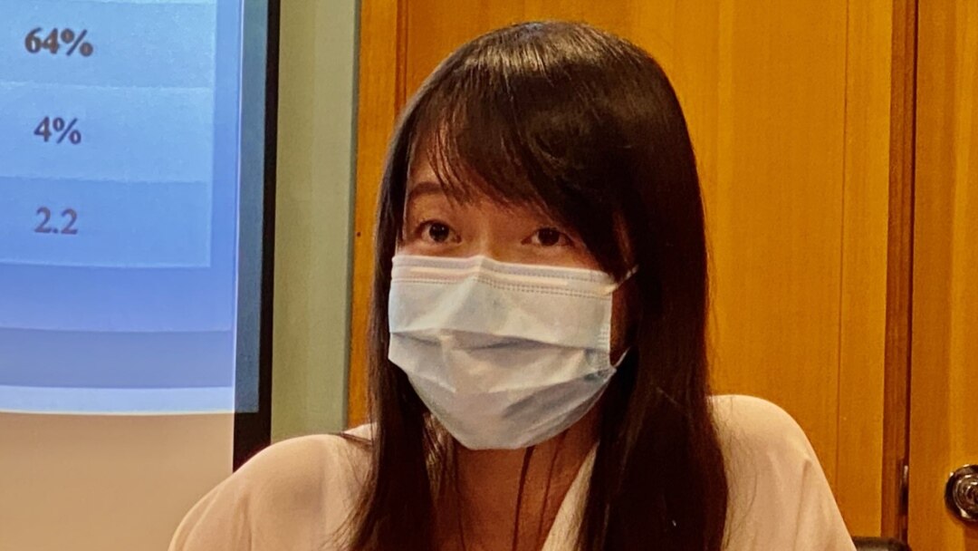 陳盈表示健康碼對防疫作用不大,國際上只是可以作為通關使用。(美國之音特約記者 湯惠芸拍攝))