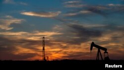 FILE - Rigging equipment is pictured in a field outside of Sweetwater, Texas, June 4, 2015.