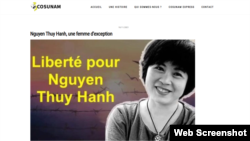 Tổ chức Cosunam kêu gọi trả tự do cho bà Nguyễn Thúy Hạnh. Photo cosunam.ch
