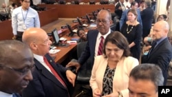Varios embajadores ante la OEA se reúnen previo a sesión extraordinaria para tratar la situación en Nicaragua el jueves, 2 de agosto de 2018.