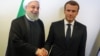 Emmanuel Macron, à droite, et son homologue iranien Hassan Rohani, en marge de l'Assemblée Générale de l'ONU, New York, le 25 septembre 2018.