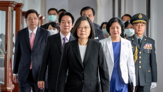 台湾总统蔡英文2020年5月20日抵达总统府参加就职仪式
