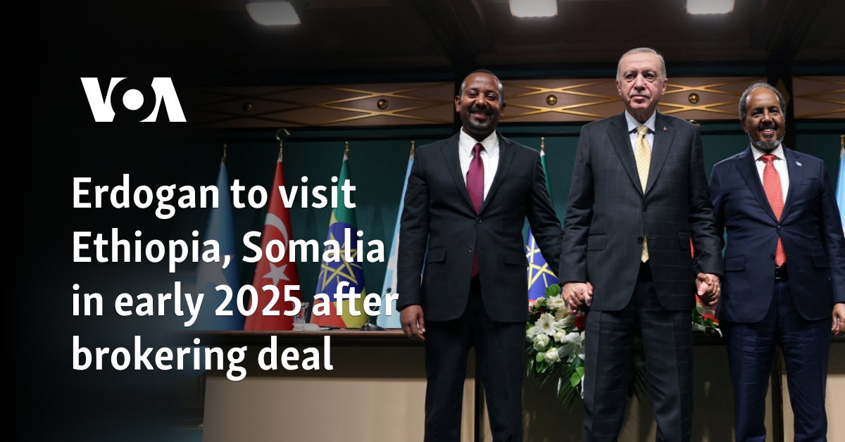 Erdogan to visit Ethiopia, Somalia in early 2025 after brokering deal