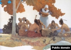 Thanksgiving with the Indians by N. C. Wyeth