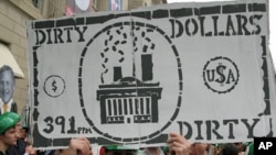 Protesters also called on energy companies to pay more taxes, April 18 2011