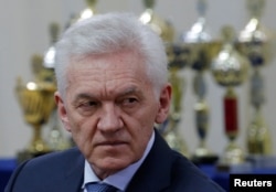 Russia -- Russian tycoon Gennady Timchenko attends a meeting of Russian President Vladimir Putin with members of the presidential council for physical culture and sports in the southern city of Krasnodar, Russia, May 23, 2017.