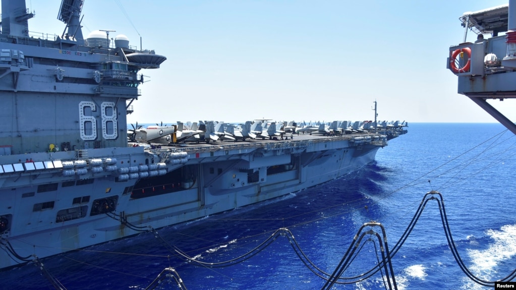 Hàng không mẫu hạm Hoa Kỳ USS Nimitz trên Biển Đông vào ngày 7/7/2020.