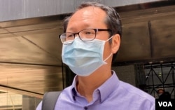 被判緩刑支聯會秘書蔡耀昌表示,香港人面對的政治及法律環境比過往嚴峻。 (美國之音/湯惠芸)