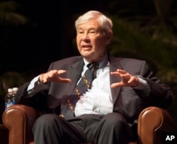 FILE - Bob Graham speaks in Gainesville, Fla., Oct. 12, 2012. The Obama administration will likely soon release at least part of a 28-page secret chapter from a congressional inquiry into 9/11 that may shed light on possible Saudi connections to the attac