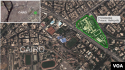 Location of presidential palace in Cairo CLICK TO ENLARGE