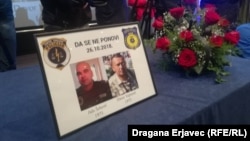 Bosnia and Herzegovina -- Members of Sarajevo police, family and friends attending the commemoration of the two policemen killed by the robbers at October 26, in Sarajevo, October 29, 2018.