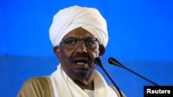 FILE - Sudan's President Omar al-Bashir delivers a speech at the Presidential Palace in Khartoum, Sudan, Dec. 31, 2018.