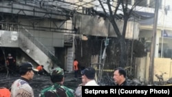 President Jokowi at Gereja Kristen Indonesia, Surabaya, where an explosion happened earlier on May 13, 2018.