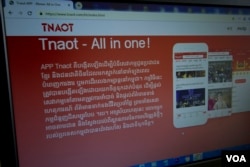 Tnaot News website. (Sun Narin/VOA Khmer)