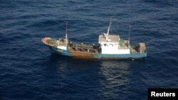 A Chinese fishing boat, detained by Japan's coastguard, is seen in this handout photo taken December 29, 2012. 