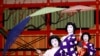 在日本东京新巴乔剧院举行的一年一度的Azuma Odori舞蹈节的新闻发布会上， 艺妓们表演舞蹈