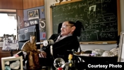 FILE - Stephen Hawking in his office at University of Cambridge, where he founded the Center for Theoretical Cosmology. (Science Museum)