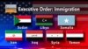 Graphic with flags of countries subject to US travel ban
