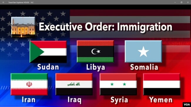 7 quốc gia nằm trong danh sách cấm nhập cảnh sau khi sắc lệnh hành pháp của Tổng thống Trump được đưa ra. 