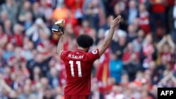 Mohammed Salah, joueur de Liverpool, lors du match contre Brighton, le 13 mai 2018.