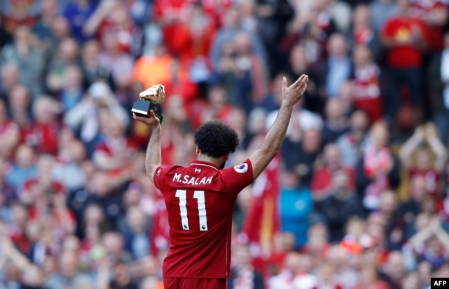 Mohammed Salah, joueur de Liverpool, lors du match contre Brighton, le 13 mai 2018.