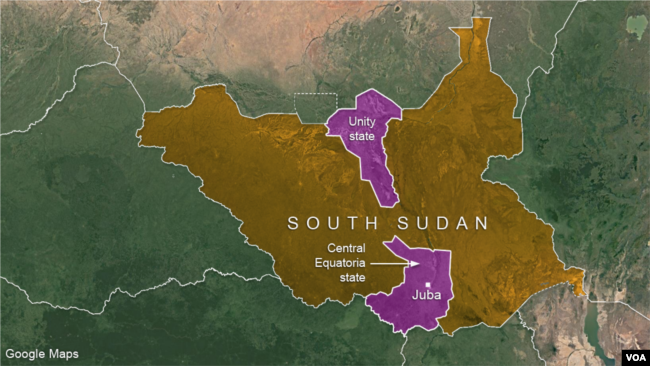 Unity and Central Equatoria states, South Sudan