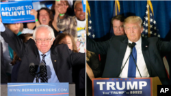 Bernie Sanders, left, and Donald Trump