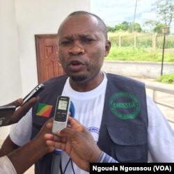 Ané Philippe Bibi, représentant personnel du pasteur Ntumi, Kinkala, Congo, 20 mars 2018. (VOA/Ngouela Ngoussou)