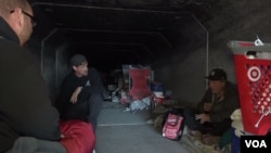 This drainage tunnel is home to about 30 homeless people in Las Vegas, Nevada.