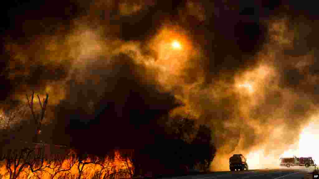 L&#39;incendie Blue Cut enfume&nbsp;le ciel californien autour de San Bernardino, le 17 août 2016.&nbsp;