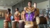 Drummers helped kickoff the African Film Festival in Dallas July 1, 2016 (G. Flakus/VOA)